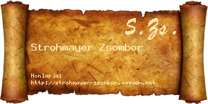 Strohmayer Zsombor névjegykártya